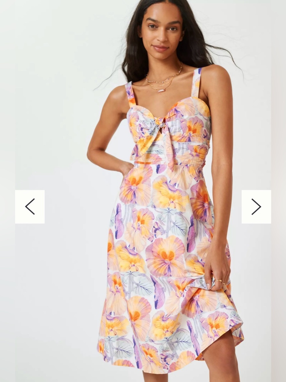 Anthropologie Cecilia Pettersson Tie Front Midi Dress Sz 8